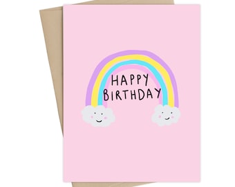 Birthday Card// Kids Birthday Card // Rainbow birthday card//Fun birthday