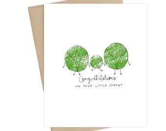 Carte de shower de bébé//petit Sprout//nouvelle carte de bébé