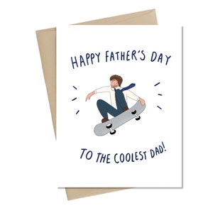 Carte de skateboard Dad In Suit // Fête des Pères