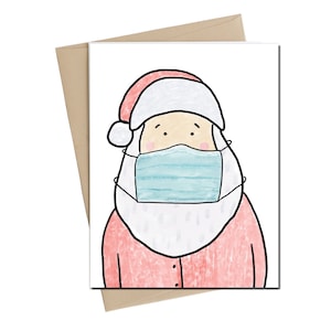 Masque du Père Noël / Carte de Noël amusante / Carte 2021
