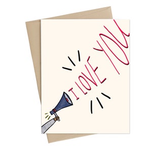 Je t’aime haut-parleur // carte de Saint-Valentin