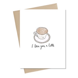Love you a latte // Coffee Valentines // Love you a latte // love card // coffee card // Valentines day card // Latte card