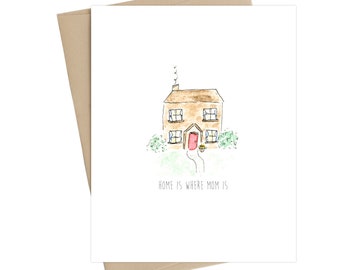 Mothers Day Card // home is where mom is // Mothers Day Card // Cute Mothers Day