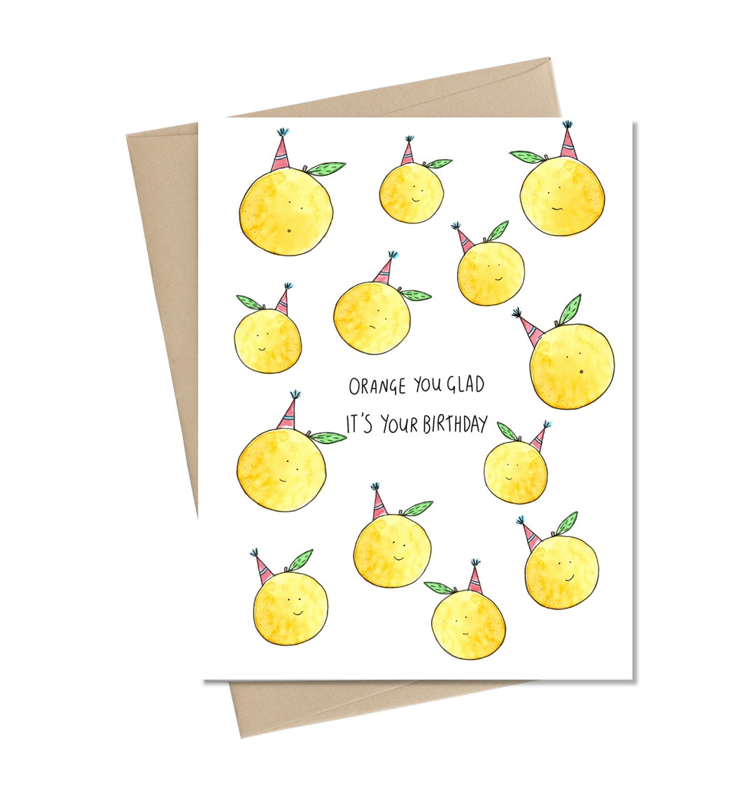 Funny Birthday Card // Orange You Glad It's Your Birthday // Funny Birthday Card - Etsy