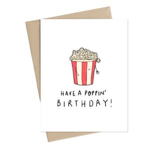 Carte d'anniversaire Popcorn // Avoir un anniversaire poppin