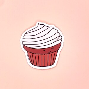 Autocollant vinyle Red Velvet Cupcake / autocollant mignon / autocollant cupcake
