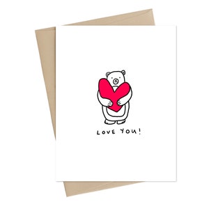 Carte de voeux ours Saint-Valentin / / Jolie carte Saint-Valentin