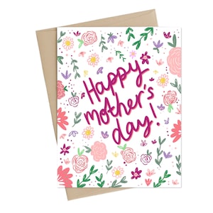 Cartão Dia das Mães // Cartão Flor Mãe // Feliz Dia das Mães