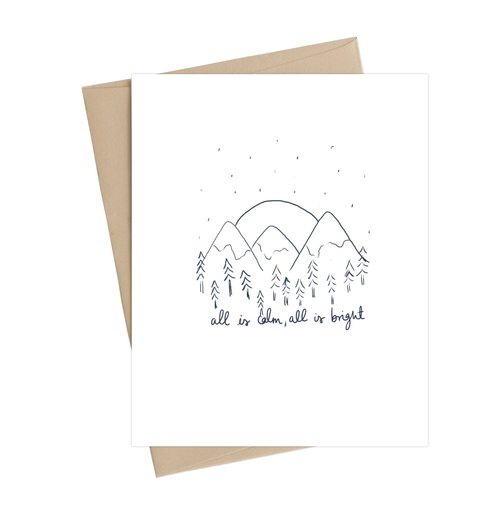 All is Calm All is Bright / Christmas Card // Minimalist Christmas Card ...