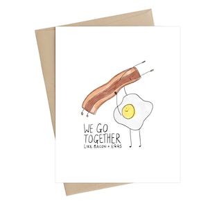 Tarjeta de San Valentín // Bacon y Tarjeta de Huevo // Vamos juntos como tocino y huevos