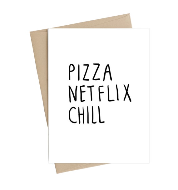 VENTE Carte Saint-Valentin // Pizza Netflix Chill // Carte -  France