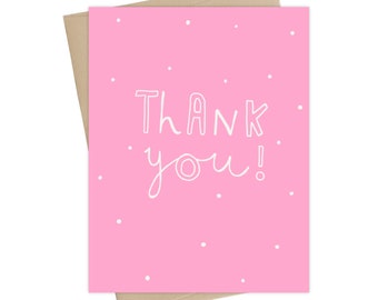 Thank You Card // Pink Thank you Card