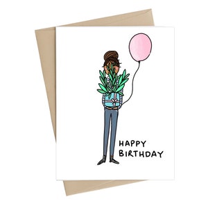 Carte de plante d'anniversaire // Carte d'anniversaire mignonne
