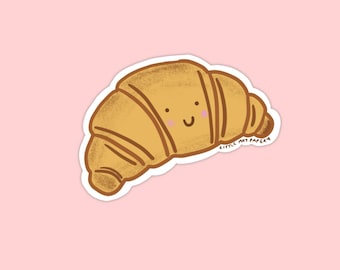 Croissant Sticker // Cute vinyl sticker