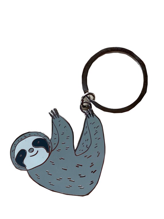Sloth Enamel Pin Keychain // Sloth Keychain | Etsy
