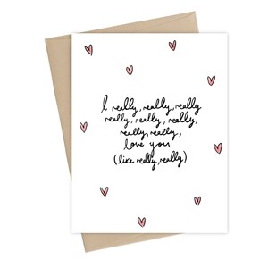 Carte de Saint-Valentin // Je t'aime vraiment // Carte de Saint Valentin // Je t'aime vraiment vraiment vraiment