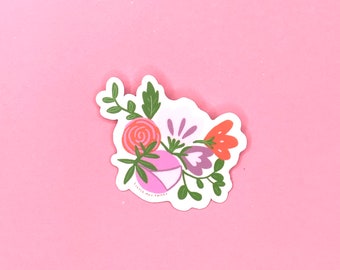 Pegatina de vinilo floral