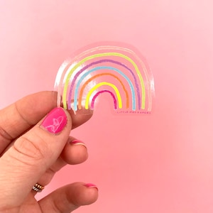 Autocollant transparent Rainbow Vinyl Die Cut // Autocollant vinyle