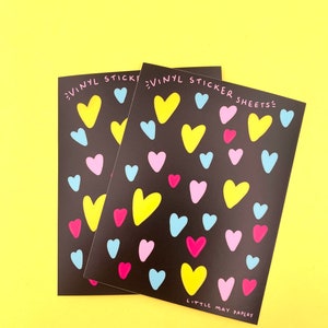 Feuille d’autocollants Heart Vinyl // Vous autocollants rock