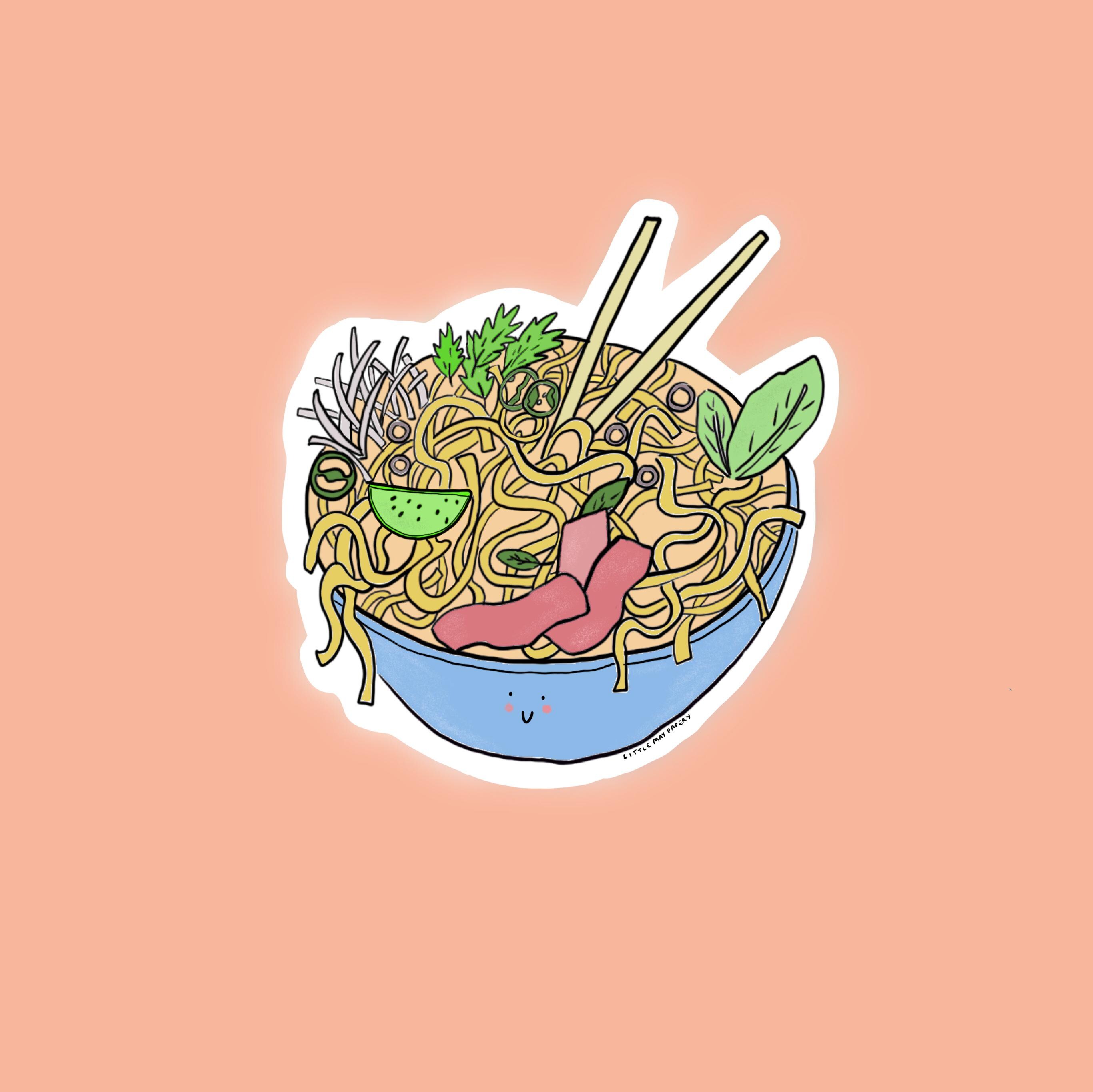 Sticker Laksa Pho Vinyl Sticker // Cute Sticker - Etsy