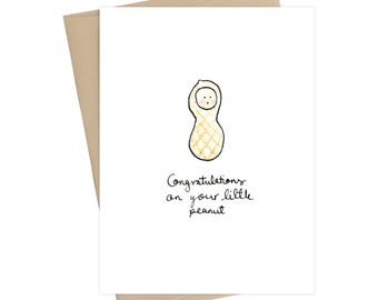 Baby Shower Card // Congratulations on your little peanut // baby shower card // Babyshower // New baby