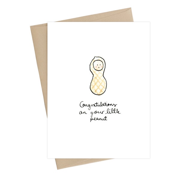 Baby Shower Card // Congratulations on your little peanut // baby shower card // Babyshower // New baby