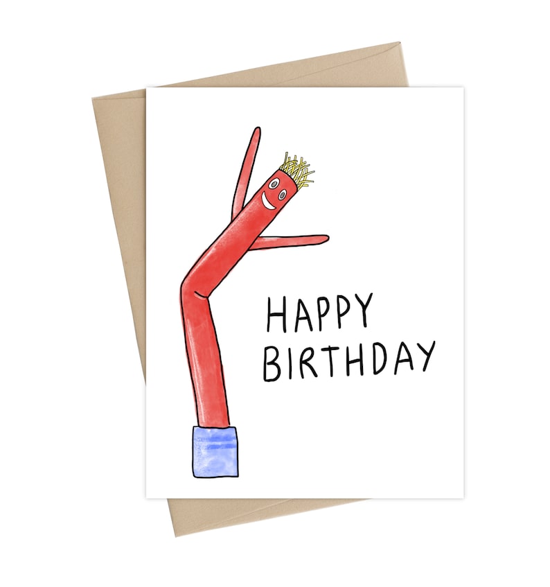 Birthday card // Ballon man card // Birthday ballon man image 1