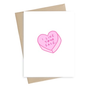 J'aime ton visage // Carte de Saint-Valentin // Saint-Valentin drôle