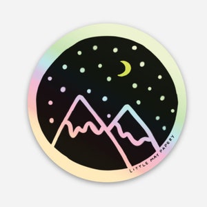 Pegatina de montañas holográficas // pegatina linda // pegatina de montañas holográficas