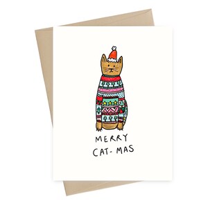 Joyeux Noël // Carte de Noël chat // Carte de vœux chat
