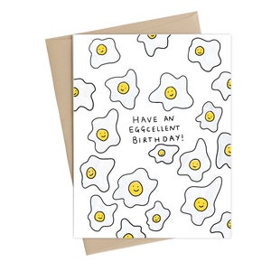 Eggcellent Birthday Card // Funny Birthday // Pun Card image 1