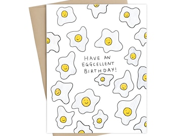 Eggcellent Birthday Card // Funny Birthday // Pun Card