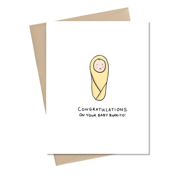 Baby Burrito // Baby Shower Card // Funny Baby Card