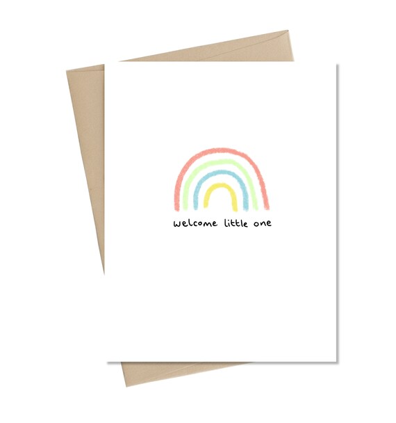 Rainbow Baby Card // Babyshower Card Etsy