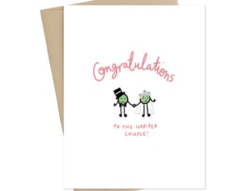 Hap-Pea Couple // Wedding Card