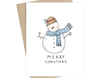 Snowman Christmas Card // Christmas Card // Holiday Card