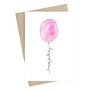 Scheda di compleanno palloncino / / Happy birthday acquerello