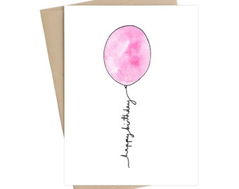 Birthday Balloon Card // Happy birthday Watercolour