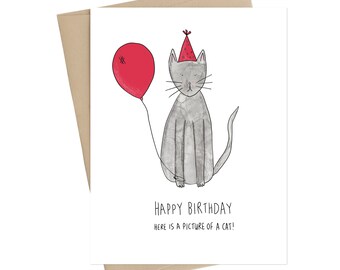 Funny Birthday Card // Cat Birthday // Cat Card // Funny Cat Cat // Cat Birthday Card