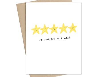 I'd Give You 5 Stars // Love Card // Valentine Card// Anniversary Card