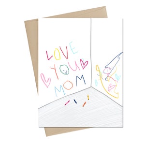 Mom Crayon Card // Mom Card // biglietto di auguri mamma