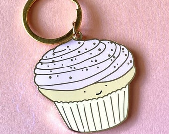 Vanilla Cupcake Keychain // Enamel Keychain