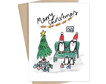Penguin Christmas Card // Funny christmas card