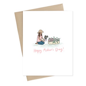 Carte de fleurs de la fête des mères // Carte de maman jardinage // Meilleure maman du monde