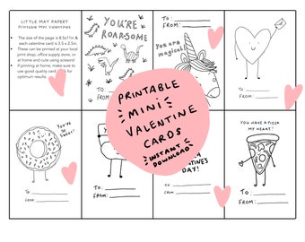 Tarjetas de San Valentín para niños // DESCARGA INSTANTÁNEA