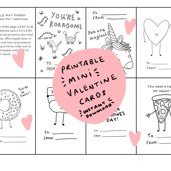 Mini Valentine Cards - Etsy