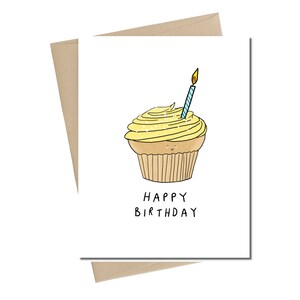 Cartão de aniversário de cupcake