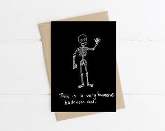 Carte d'Halloween squelette / Carte d'Halloween Humerus