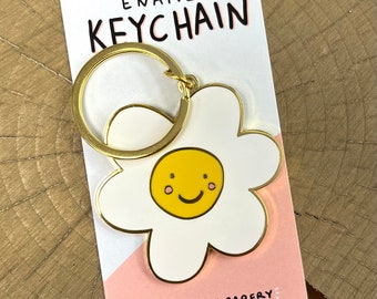 Daisy Keychain // Enamel Keychain