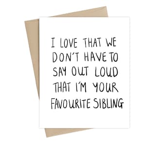 Sibling Card // Funny Sibling Card // Card For Brother // Card for Sister
